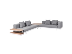 Conjunto de Exterior Moderno com Mesas de Apoio BELIANI Missanello de Poliéster Branco 320X190X61