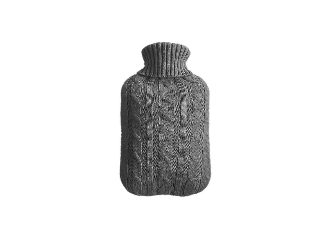 Manta Térmica Grande Para Botella De 2 Litros Con Funda De Piel Sintética Tejida, Gris, Para Calefacción.