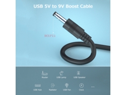 Cable De Impulso Usb 5v A 9v Cable Adaptador De Alimentación De Conversión Usb A Dc Puerto 5.5*2.1