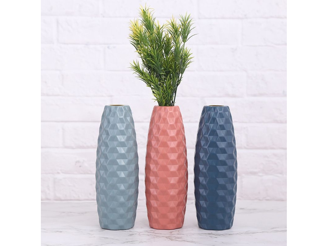 2026-vaso Creativo De Plástico Imitación Cerámica Naranja, Decoración Salón Nórdico, Resistente Y Ligero