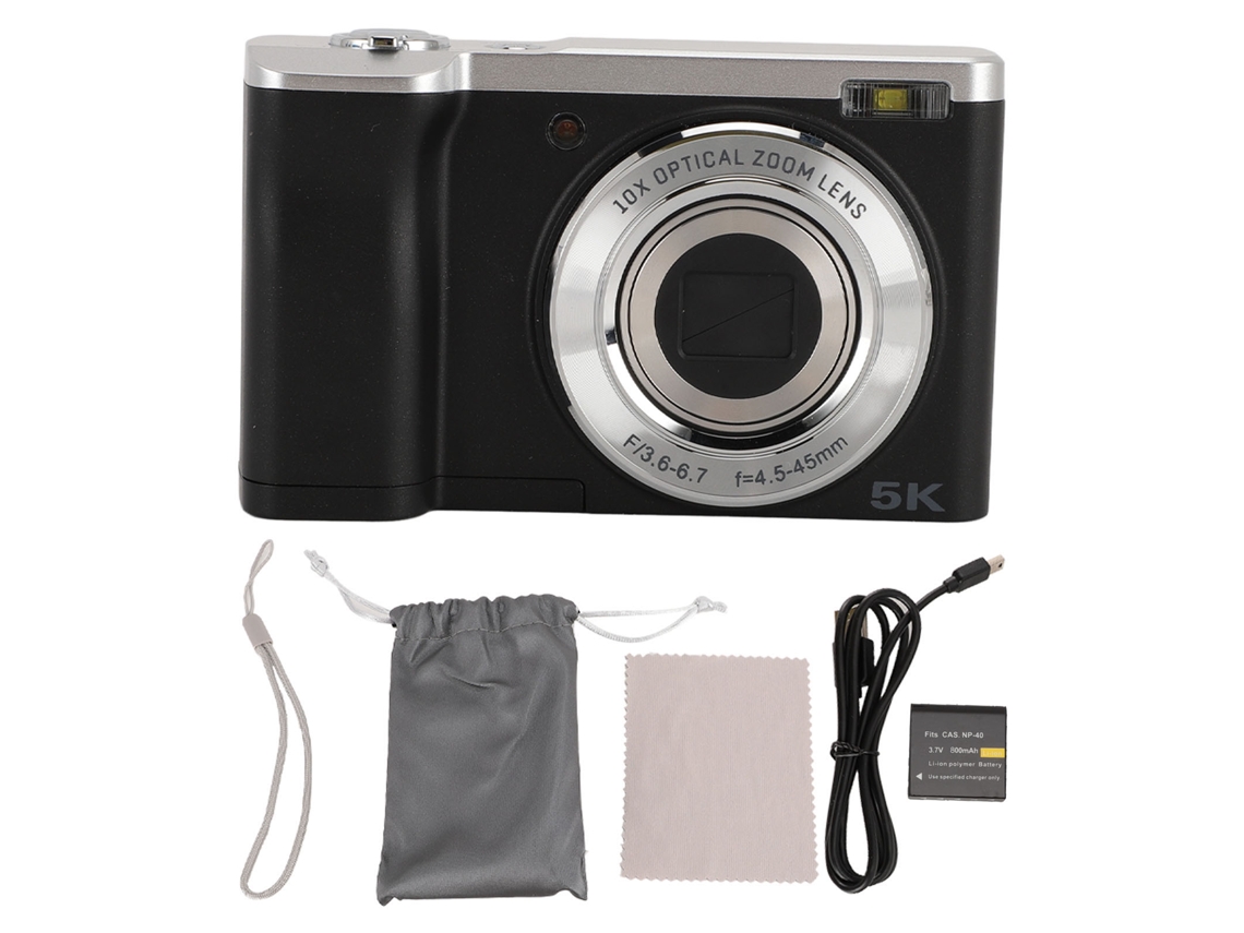 Cámara Digital 5k Para Fotografía, Zoom Óptico De 10x, Lente Retráctil, Cámara Frontal De 16 Mp, Cámara Trasera De 12 Mp, Enfoque Automático Antivibr