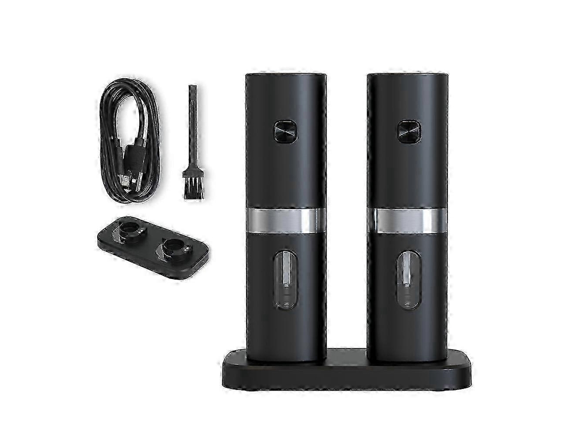 Molinillo eléctrico automático de sal y pimienta Rosewell, base recargable, ajuste de molienda, molinillo portátil.