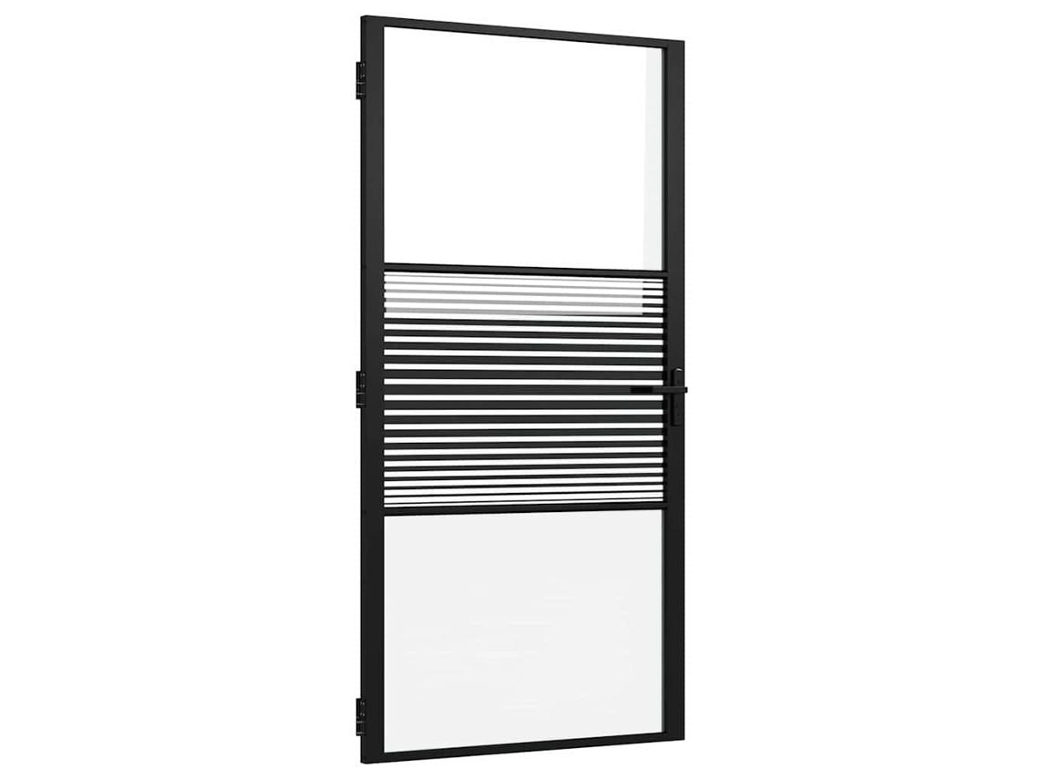Puerta interior de vidrio templado negro Vidaxl
