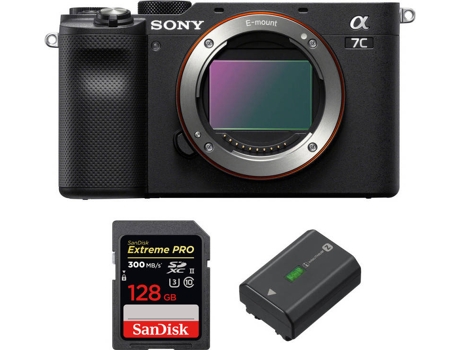 Kit Cámara SONY Alpha a7C + SanDisk 128 GB + Batería (Full-Frame)