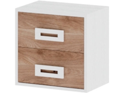 Mesita de Noche MUEBLAM Nieve Roble Melamina (43x42x28 cm)