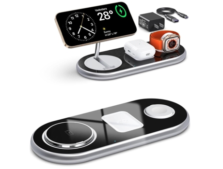 Estación de Carga Dispositivos Magsafe Más Rápido para Apple CHRONUS Negro