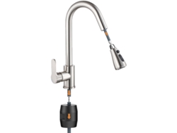 Grifo De Cocina Con Cabezal Rociador Extraíble, Fabricado En Acero Inoxidable Duradero.