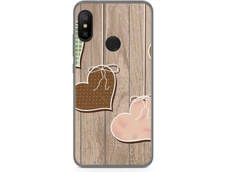 Carcasa Xiaomi Mi A2 Lite TUMUNDOSMARTPHONE Corazones Madera Multicolor