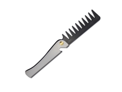 Peineta retro para hombre, portátil, plegable, de acero inoxidable con diseño texturizado. MDUG (estilo 1)