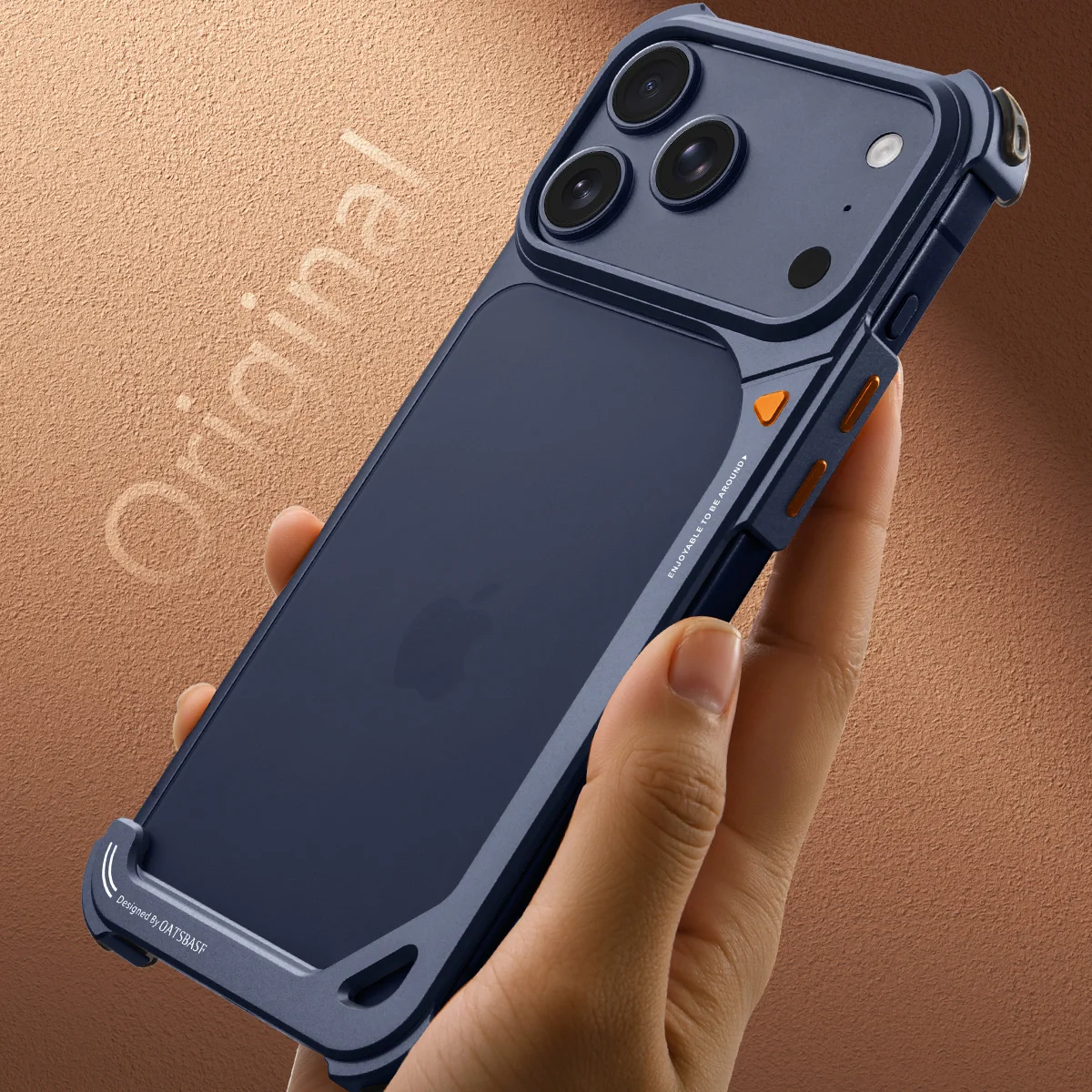 (iphone 17 Pro Max Azul) Funda Protectora De Aleación De Aluminio, Ultrafina, Sin Marco, A Prueba De Golpes Y Caídas.
