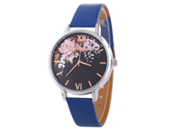 Reloj De Pulsera Informal De Estilo Coreano Para Mujer Con Correa De Cuero Azul Zlf0532-c