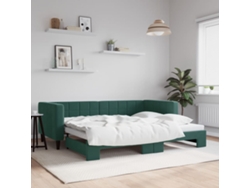 Sofá Cama Nido Terciopelo Verde Oscuro 90x200 Cm