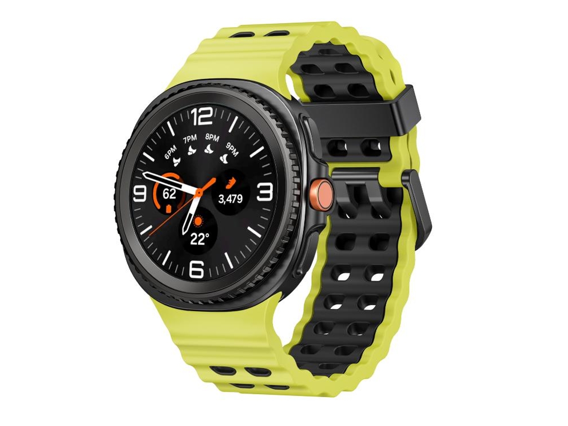 Bracelete Para Samsung Galaxy Watch 8 / 8 Classic - Silicone Bicolor Com Fivela De Liberação Rápida No Estilo Oceano Clássico - Cinza-limão