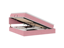 Syfax™ Cama De Almacenamiento Led Con Colchón Rosa 180 X 200 Cm