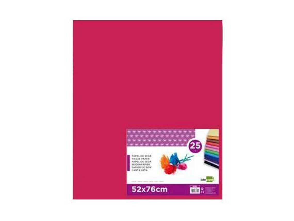Papel Seda Liderpapel 52 X 76 Cm 18 Grs Rosa Forte Emb. 25 onzas