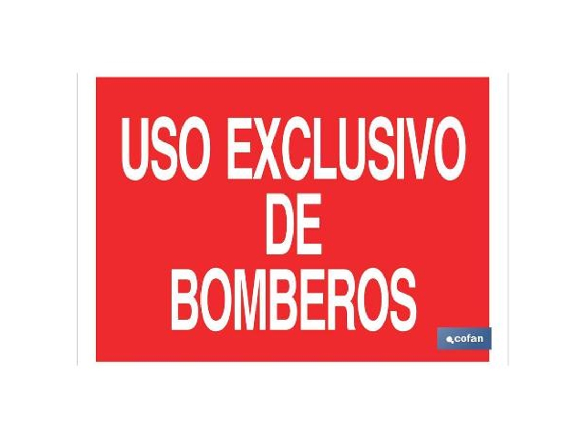 Señal luminiscente 297x210mm. uso exclusivo bomberos