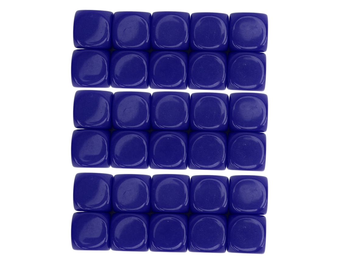 30 Dados De Plástico Blanco De 16 Mm Con Bordes Redondeados, 6 Caras, Para Juegos, Fiestas, Manualidades, Enseñanza De Matemáticas, Color Azul.