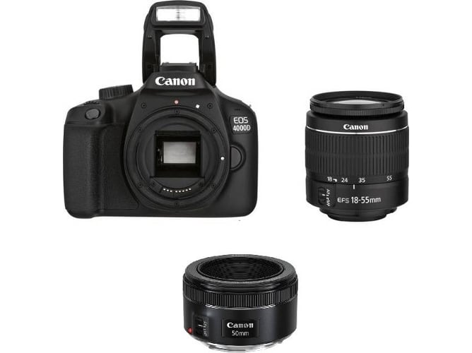 Kit Cámara Réflex CANON EOS 4000D EF-S 18-55 mm F3.5-5.6 III + EF 50mm F1.8 STM