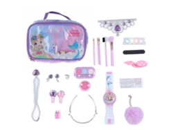 Ats-kit De Maquillaje Falso Lavable Para Niñas Con Corona Y Collar, Seguro Para Niños Mayores De 5 Años