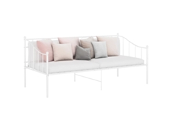 Estructura De Sofá Cama Sin Colchón Metal Blanco 90x200 Cm