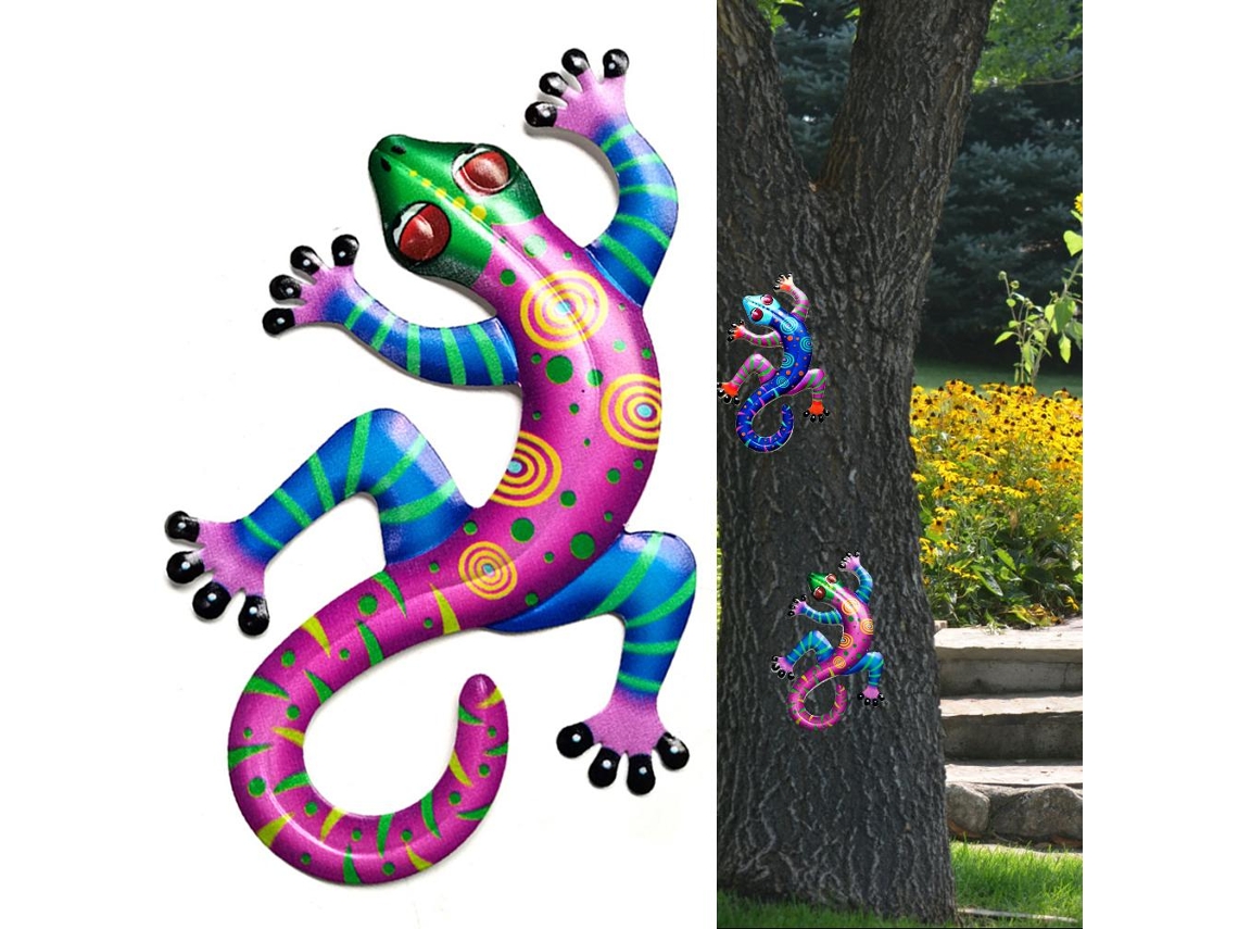 Decoración De Pared Con Forma Gecko Hierro, Del Hogar, Obra Arte Colgante Para Exteriores, Ideal