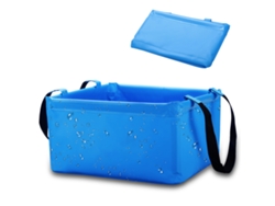 Balde De Água Colapsível 20l Azul Pvc Impermeável Forte Durável Para Acampamento Louças Armazenamento