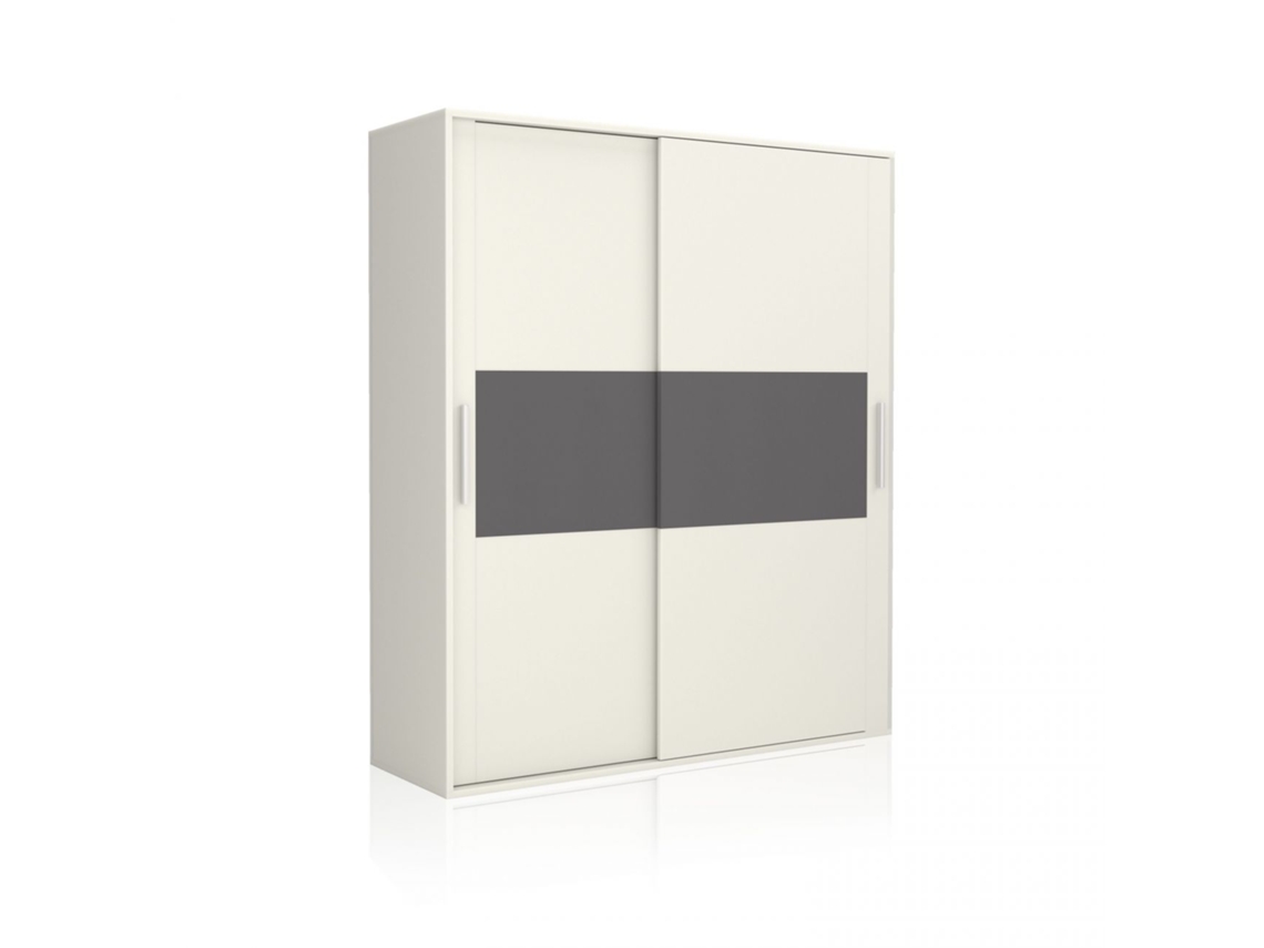 Armario 2 puertas correderas Uniq 180 Blanco - Grafito 180 x 207,6 x 55 cm