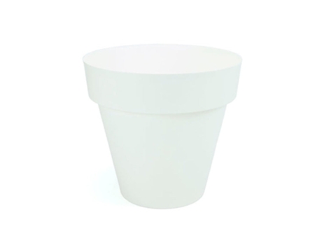 PLASTIKEN TES - Maceta Redonda Clásica Diámetro 26 cm Capacidad 75L Blanco