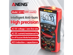 Multímetro Digital Inteligente Aneng Sz17 De 6000 Cuentas True Rms Con Linterna Y Prueba Ncv - Tipo Premium/azul/rojo