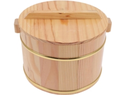 Cubo De Arroz De Madera Multifuncional De 20 Cm Con Tapa Y Asa, Ideal Para Fiestas.
