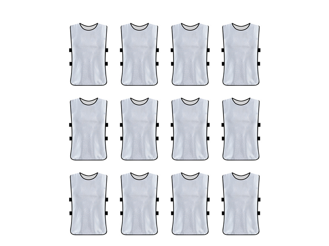 Chaleco De Entrenamiento De Fútbol Para Adultos De 12 Piezas, Transpirable, Camiseta Blanca, Deportes Al Aire Libre.