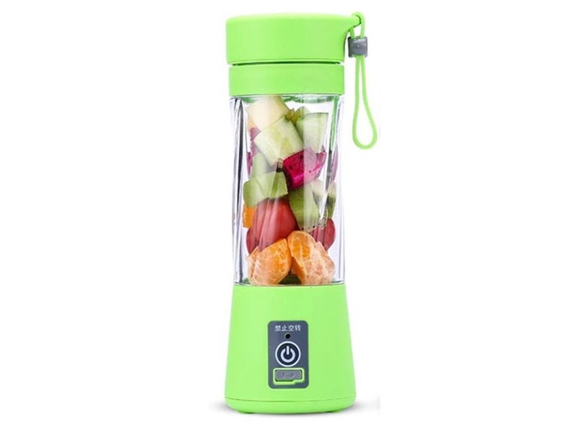 Batidora Portátil Recargable Verde – Compacta, Potente e Ideal para Smoothies y Zumos Naturales