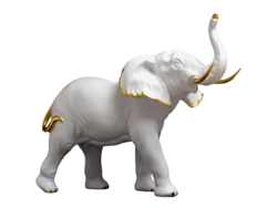 Gran estatua de elefante dorado, escultura de resina, decoración del hogar.