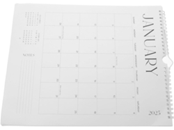 Calendario de pared 2025-2026, 18 meses, formato inglés, papel resistente, encuadernación en espiral, amplio espacio para Gokoco