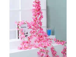 Corona Artificial De Flores De Cerezo Sakura De 1,8 M Con 135 Flores Rosas Para Decoración Del Hogar Y La Oficina.
