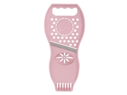 Pelador De Frutas Y Cortador De Verduras 3 En 1 De Acero Inoxidable Antideslizante - Rosa