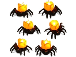 Decoraciones De Arañas Para Halloween, 8 Piezas Con Velas A Pilas Para Fiestas De Halloween.