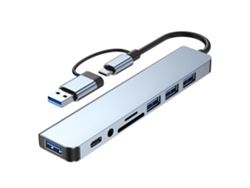 Docking Station Usb3.0 Transferencia De Datos De Alta Velocidad Lector De Tarjetas Sd Tf 2 En 1 Hub De Metal Multifunción Con 8 Puertos Usb A Y Usb C