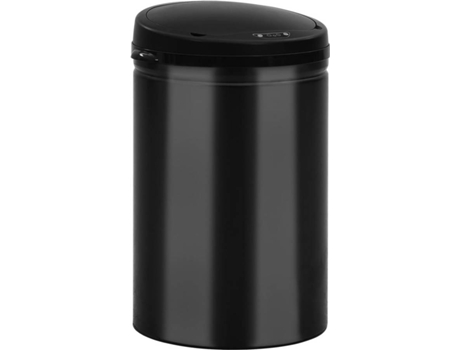 vidaXL Cubo de basura con sensor automático 30L acero al carbono negro