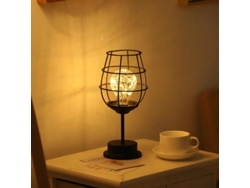 Lámpara De Mesa De Metal A Pilas, Lámpara Industrial Vintage Con Bombilla Edison Para Decoración De Hoteles Y Hogares, Diseño Llamativo Con Un Ambient
