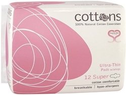 Compresa Super Ultrafina C/Alas 100% Algodón 12 Unidades COTTONS ORGANIC