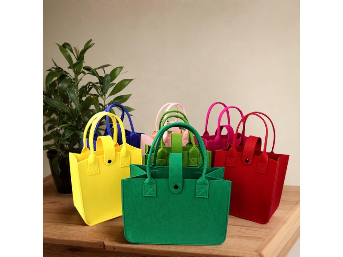 Bolsa de compras plegable de fieltro suave, de gran capacidad, ideal para viajar y guardar cosas, perfecta para el uso diario y viajes cortos.