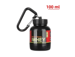 Mini Botella De Agua De Proteína Portátil (negra) Con Llavero, Embudo De Salud Y Vaso Pequeño.