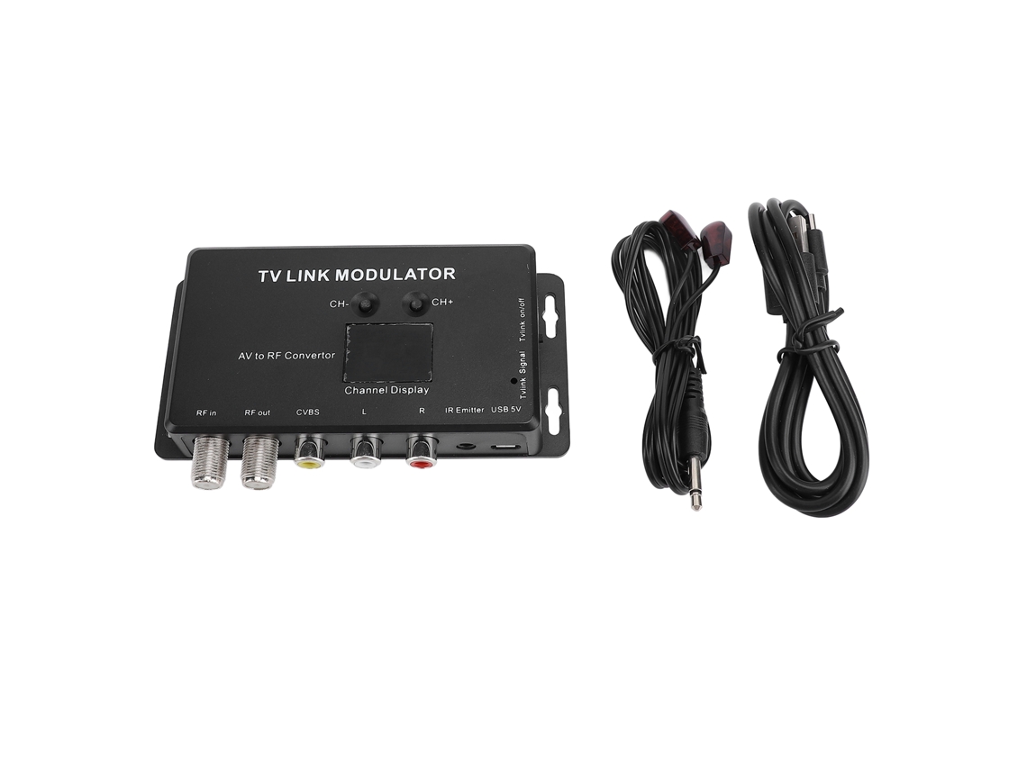 Modulador Conversor Av A Rf Extensor Ir Enlace Tv Uhf Compatible Con Pal Ntsc 471.25-885.25mhz