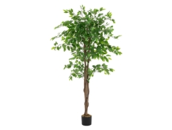Ficus Artificial Ml-design 150cm Verde Planta De Interior/exterior Con Tronco Natural