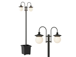 Luminária Solar Jardim Vaso Flores 2 Lâmpadas Ip44 Altura Ajustável Automática