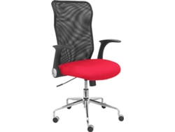 Silla de Escritorio Operativa Ergonómica PIQUERAS Y CRESPO Minaya Rojo y Negro (Malla y Tejido)