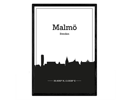 Poster NACNIC Mapa de Malmo Suecia (A3)