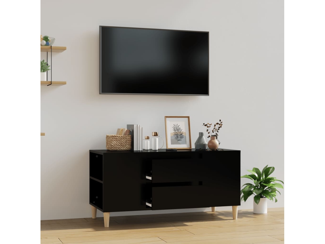Estantería/Mueble para TV 102X44,5X50 cm de Derivados de Madera Negro
