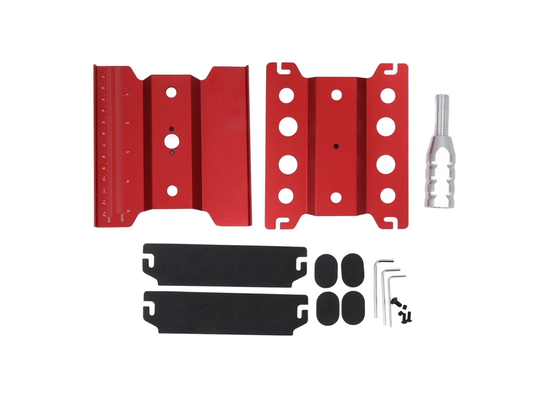 Soporte De Trabajo Para Coches Rc, Mesa De Reparación De Aluminio Con Rotación Ajustable De 360 Grados, Color Rojo.
